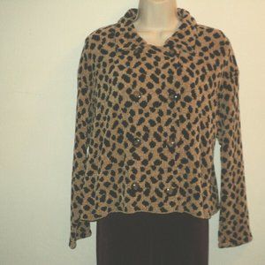 Marcasiano Blazer L Leopard Spots Double Breasted